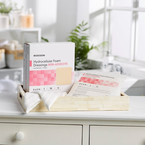 McKesson Foam Dressing 6 X 6 Inch Without Border Film Backing