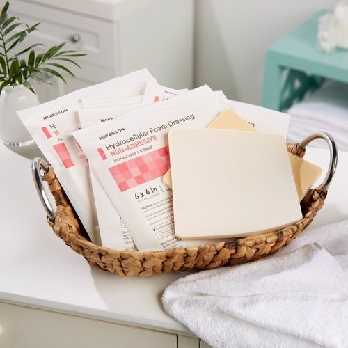 McKesson Foam Dressing 6 X 6 Inch Without Border Film Backing