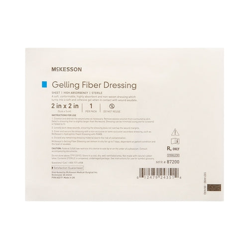 McKesson Gelling Fiber Wound Dressing 2 X 2 Inch Square Sterile