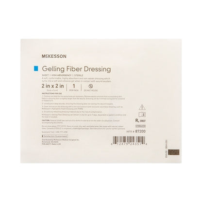 McKesson Gelling Fiber Wound Dressing 2 X 2 Inch Square Sterile