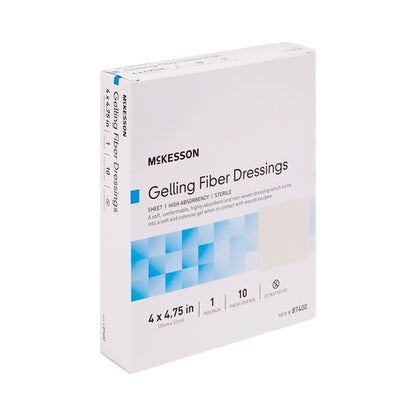 McKesson Gelling Fiber Wound Dressing 4 X 4-3/4 Inch Sterile