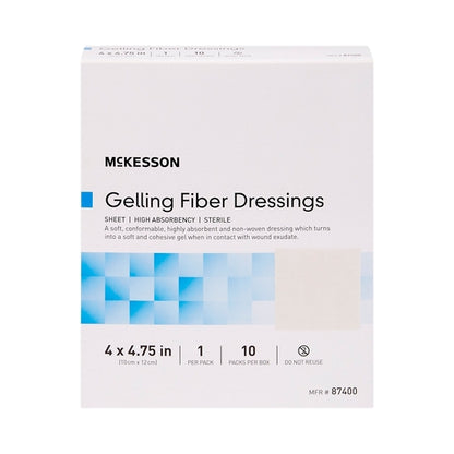 McKesson Gelling Fiber Wound Dressing 4 X 4-3/4 Inch Sterile
