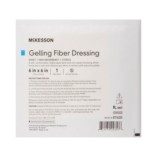 McKesson Gelling Fiber Wound Dressing 6 X 6 Inch