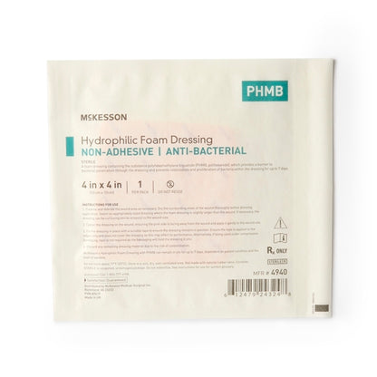 McKesson Antibacterial Foam Dressing 4 X 4 Inch