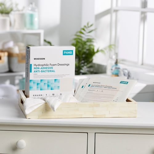 McKesson Antibacterial Foam Dressing 4 X 4 Inch