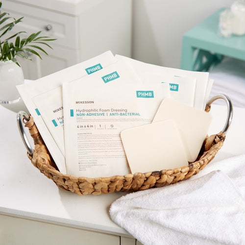 McKesson Antibacterial Foam Dressing 4 X 4 Inch