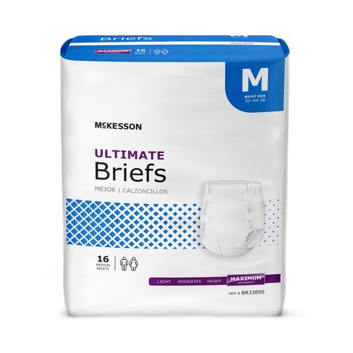 McKesson Incontinence Brief Adult Medium Unisex Disposable