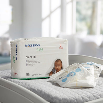 McKesson Unisex Baby Diaper Size 2 Disposable Heavy Absorbency