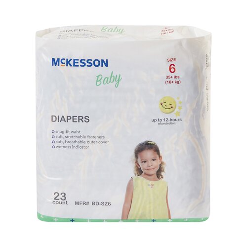 McKesson Unisex Baby Diaper Size 6 Disposable Heavy Absorbency