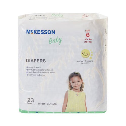 McKesson Unisex Baby Diaper Size 6 Disposable Heavy Absorbency
