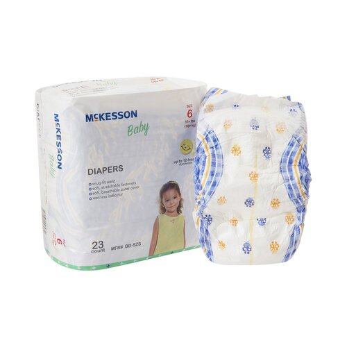 McKesson Unisex Baby Diaper Size 6 Disposable Heavy Absorbency