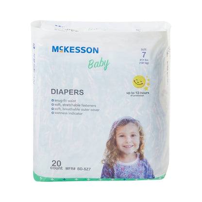 McKesson Unisex Baby Diaper Size 7 Disposable Heavy Absorbency
