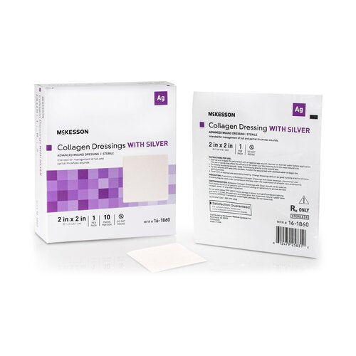 McKesson Silver Collagen Dressing 2 X 2 Inch Square Sterile