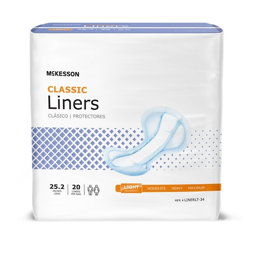 McKesson Incontinence Liner Classic 25-1/5 Inch One Size Fits Most