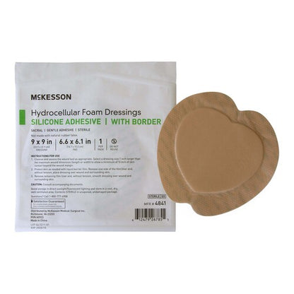 McKesson Foam Dressing 9 X 9 Inch With Border Waterproof Film Backing