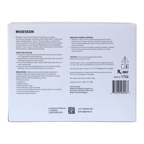 McKesson Silver Wound Gel NonSterile
