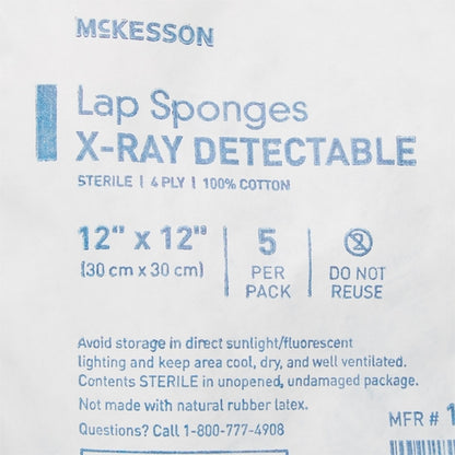 McKesson Surgical Laparotomy Sponge 12 X 12 Inch 5 Count