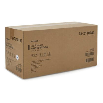 McKesson Surgical Laparotomy Sponge X-Ray Detectable Cotton 18 X 18 Inch