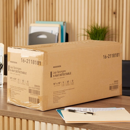 McKesson Surgical Laparotomy Sponge X-Ray Detectable Cotton 18 X 18 Inch