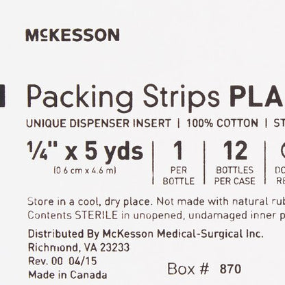 McKesson Wound Packing Strip Non-Impregnated 1/4 Inch X 5 Yard
