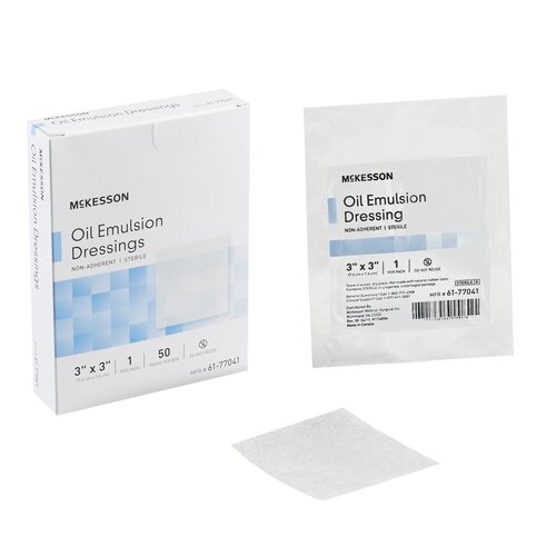 McKesson Oil Emulsion Impregnated Dressing Square 3 X 3 Inch