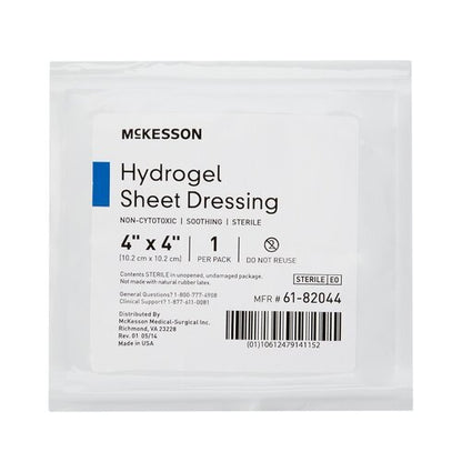 McKesson Hydrogel Wound Dressing Sheet 4 X 4 Inch Sterile