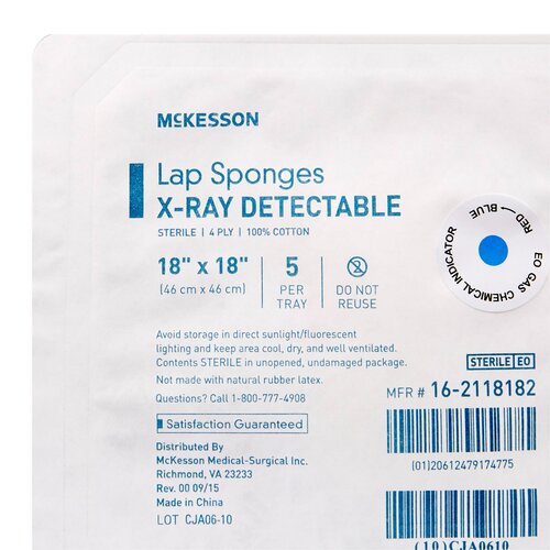 McKesson Surgical Laparotomy Sponge 18 X 18 Inch