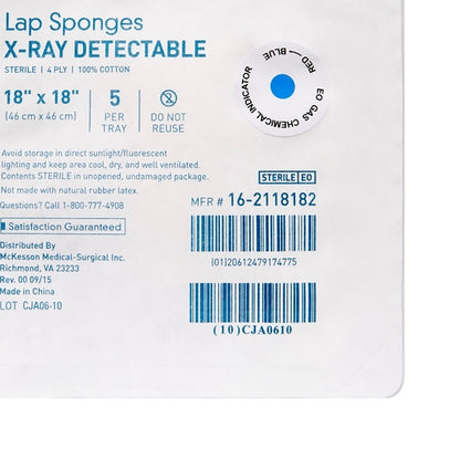 McKesson Surgical Laparotomy Sponge 18 X 18 Inch