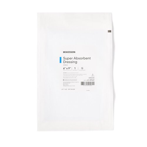 McKesson Super Absorbent Dressing 6 X 9 Inch Rectangle