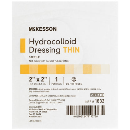 McKesson Thin Hydrocolloid Dressing Film Backing 2 X 2 Inch