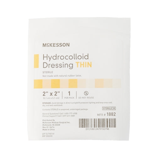 McKesson Thin Hydrocolloid Dressing Film Backing 2 X 2 Inch