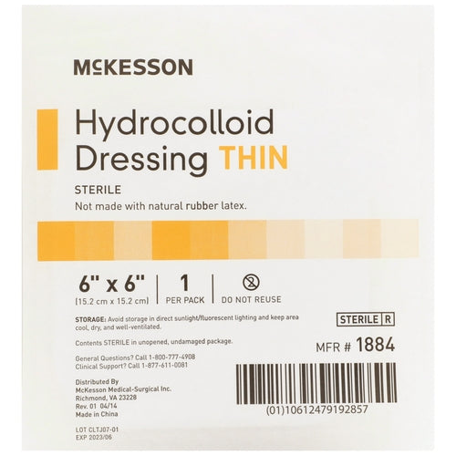 McKesson Thin Hydrocolloid Dressing Film 6 X 6 Inch