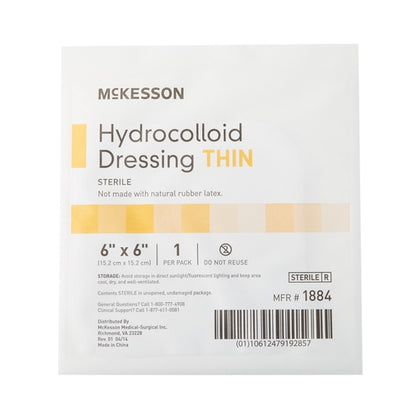 McKesson Thin Hydrocolloid Dressing Film 6 X 6 Inch
