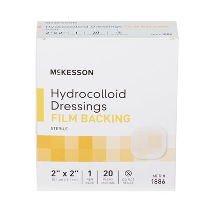 McKesson Hydrocolloid Dressing Waterproof Film Backing 2 X 2 Inch