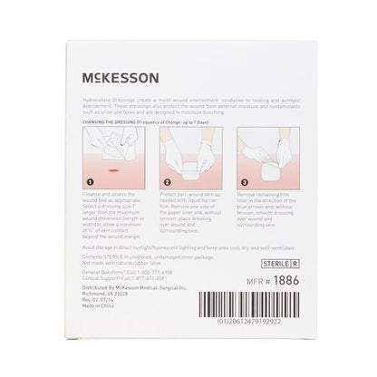 McKesson Hydrocolloid Dressing Waterproof Film Backing 2 X 2 Inch