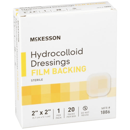 McKesson Hydrocolloid Dressing Waterproof Film Backing 2 X 2 Inch