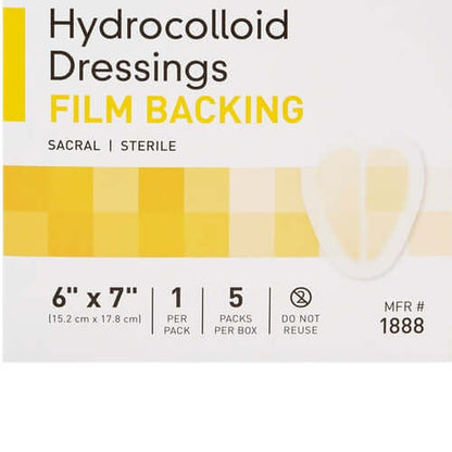 McKesson Hydrocolloid Dressing Waterproof Film Backing 6 X 7 Inch