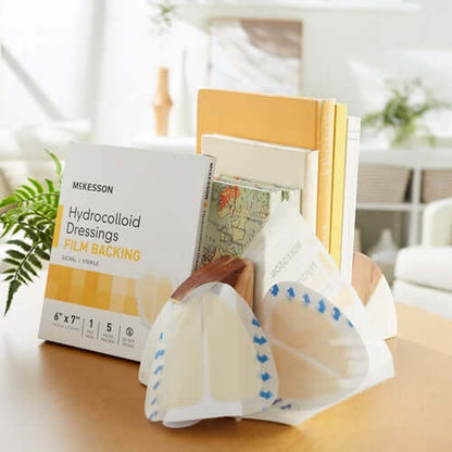 McKesson Hydrocolloid Dressing Waterproof Film Backing 6 X 7 Inch