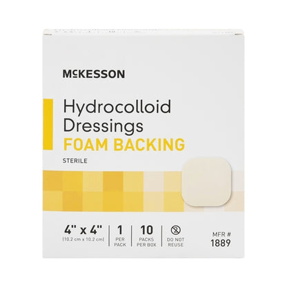 McKesson Hydrocolloid Dressing Foam Backing 4 X 4 Inch