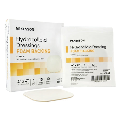 McKesson Hydrocolloid Dressing Foam Backing 4 X 4 Inch