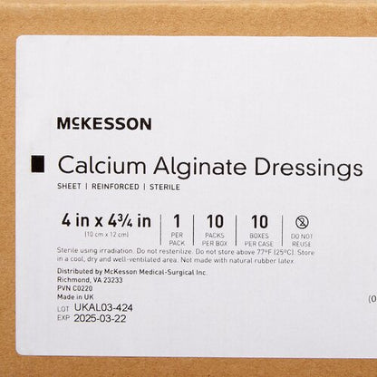 McKesson Alginate Dressing 4 X 4 - 3/4 Inch Rectangle