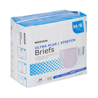McKesson Incontinence Brief Ultra Plus Stretch Adult Medium Unisex