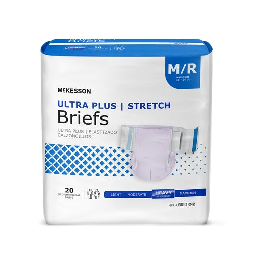 McKesson Incontinence Brief Ultra Plus Stretch Adult Medium Unisex