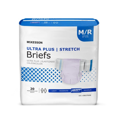 McKesson Incontinence Brief Ultra Plus Stretch Adult Medium Unisex