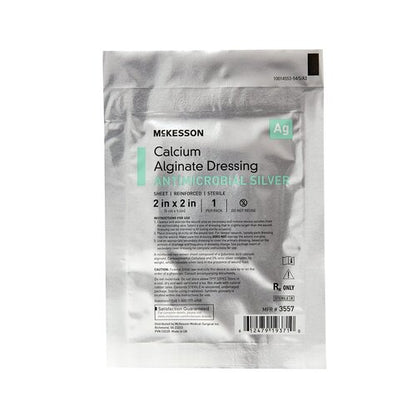 McKesson Silver Alginate Dressing 2 X 2 Inch Square Sterile