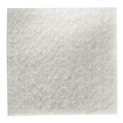 CPAP filter pad, white square fibrous material with textured nonwoven surface