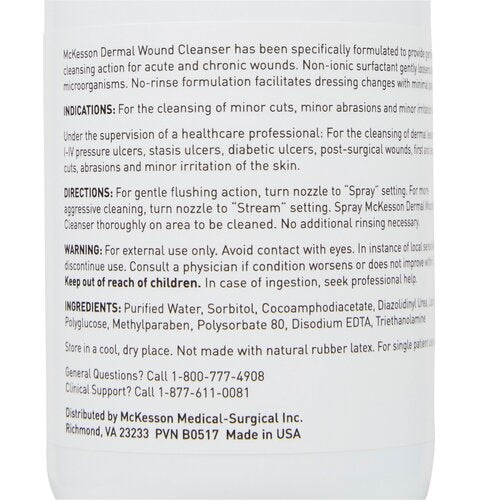 McKesson Wound Cleanser 4 oz. Squeeze Bottle NonSterile