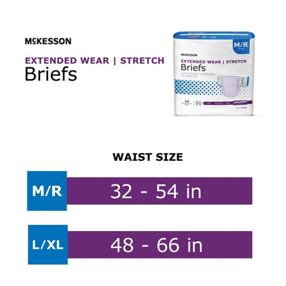McKesson Incontinence Brief Extended Adult Medium Unisex