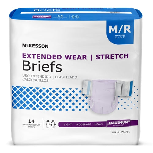 McKesson Incontinence Brief Extended Adult Medium Unisex