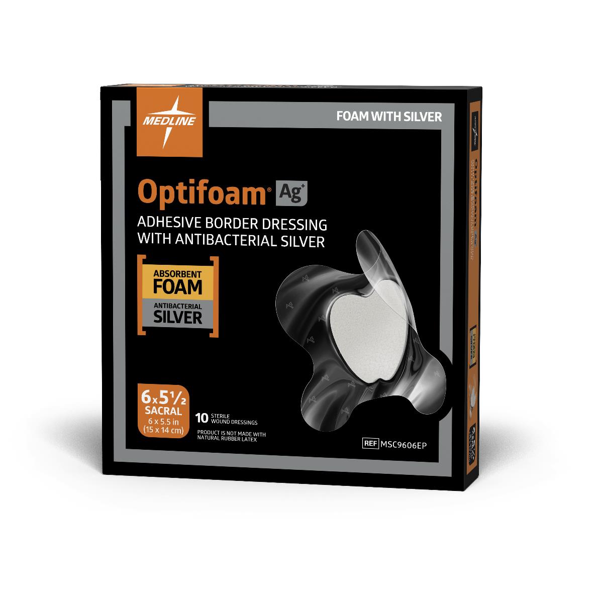 Optifoam Ag Adhesive Dressing 6.5x5.5 Box of 10 Optifoam Ag Adhesive Dressing 6.5x5.5 Box of 10